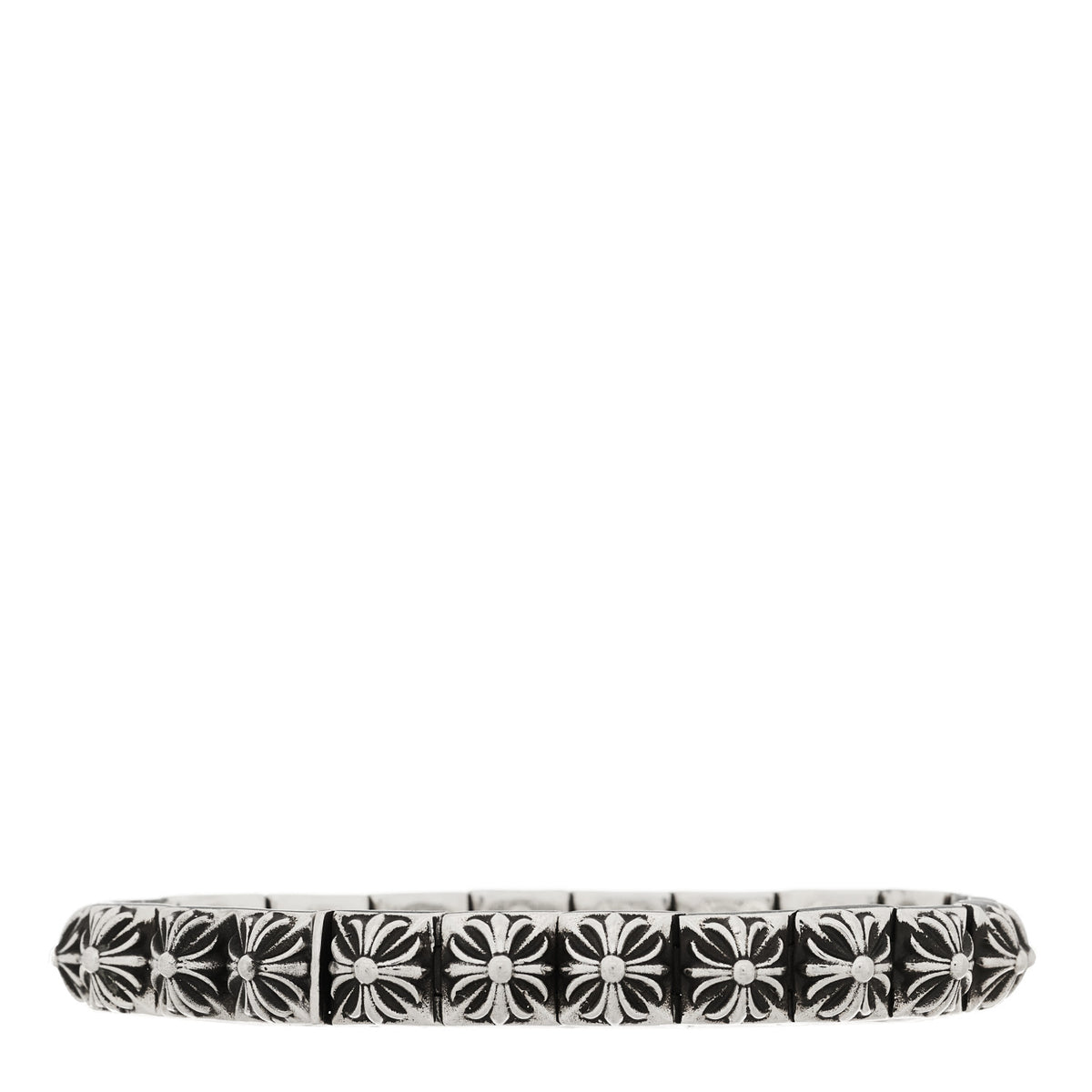 Sterling Silver Maltese Cross Pyramid Link Bracelet
