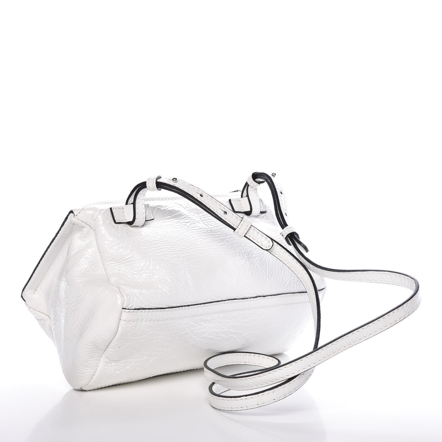 Givenchy Crinkled Patent Deerskin Mini Pandora White 3 of 13