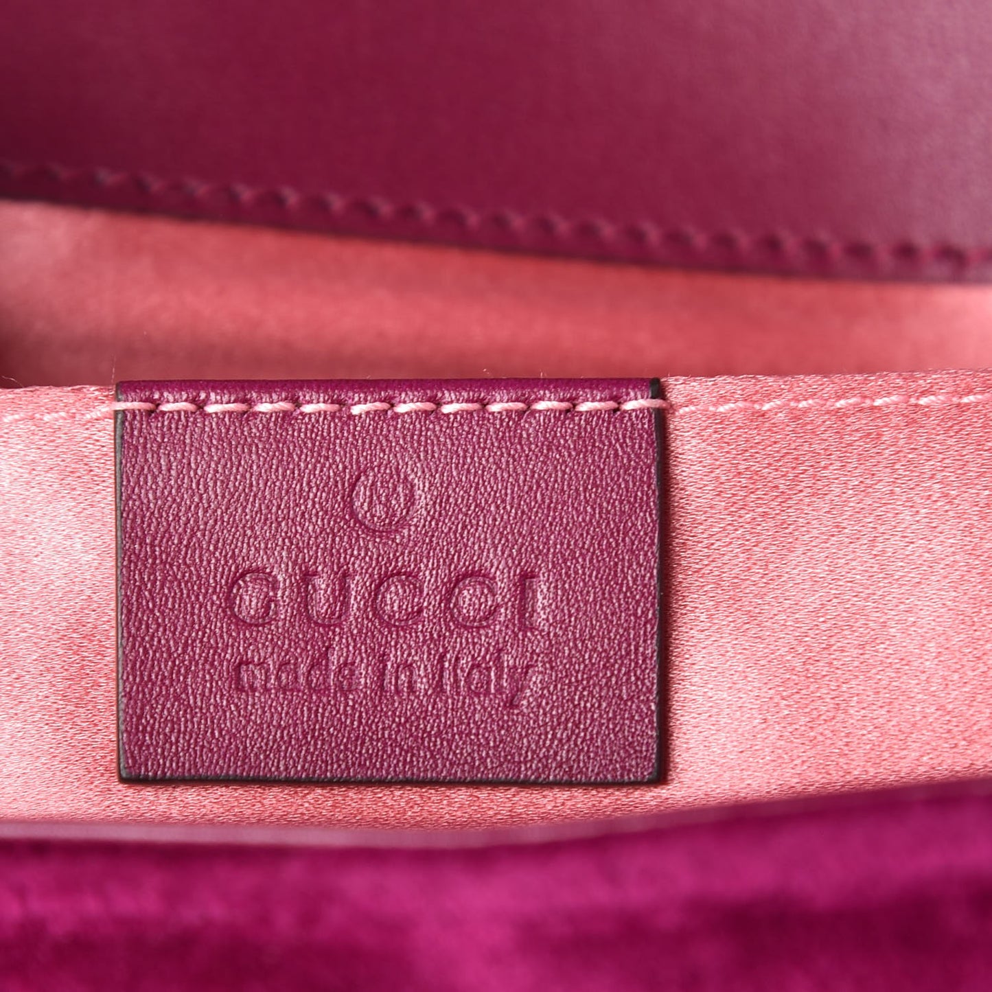 Velvet Matelasse Mini GG Marmont Shoulder Bag Fuchsia Violet Cyclamen