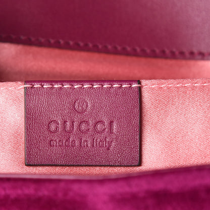 Gucci Velvet Matelasse Mini GG Marmont Shoulder Bag Fuchsia Violet Cyclamen 6 of 7