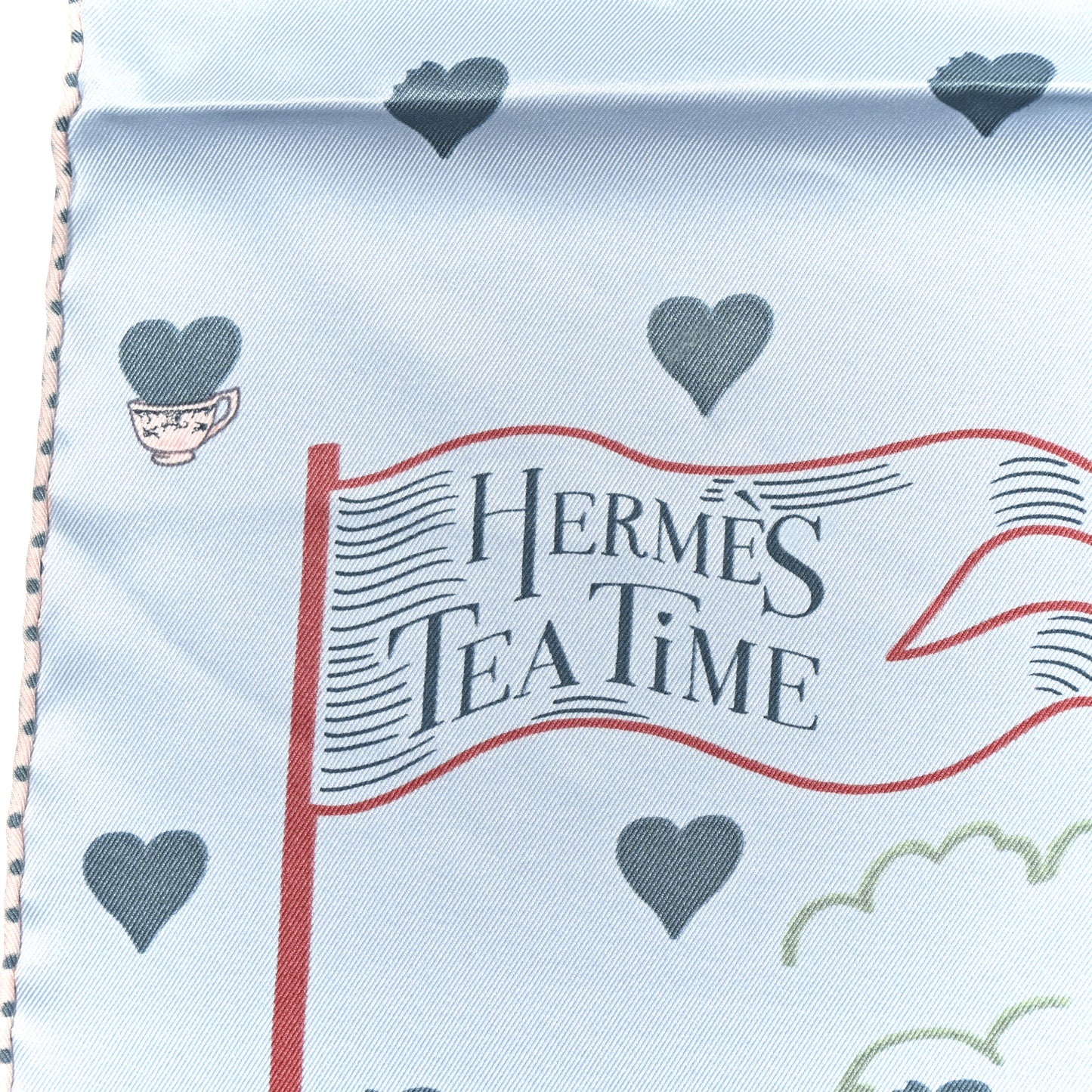 Silk Tea Time Scarf 70 Bleu Ciel Bleu Azur