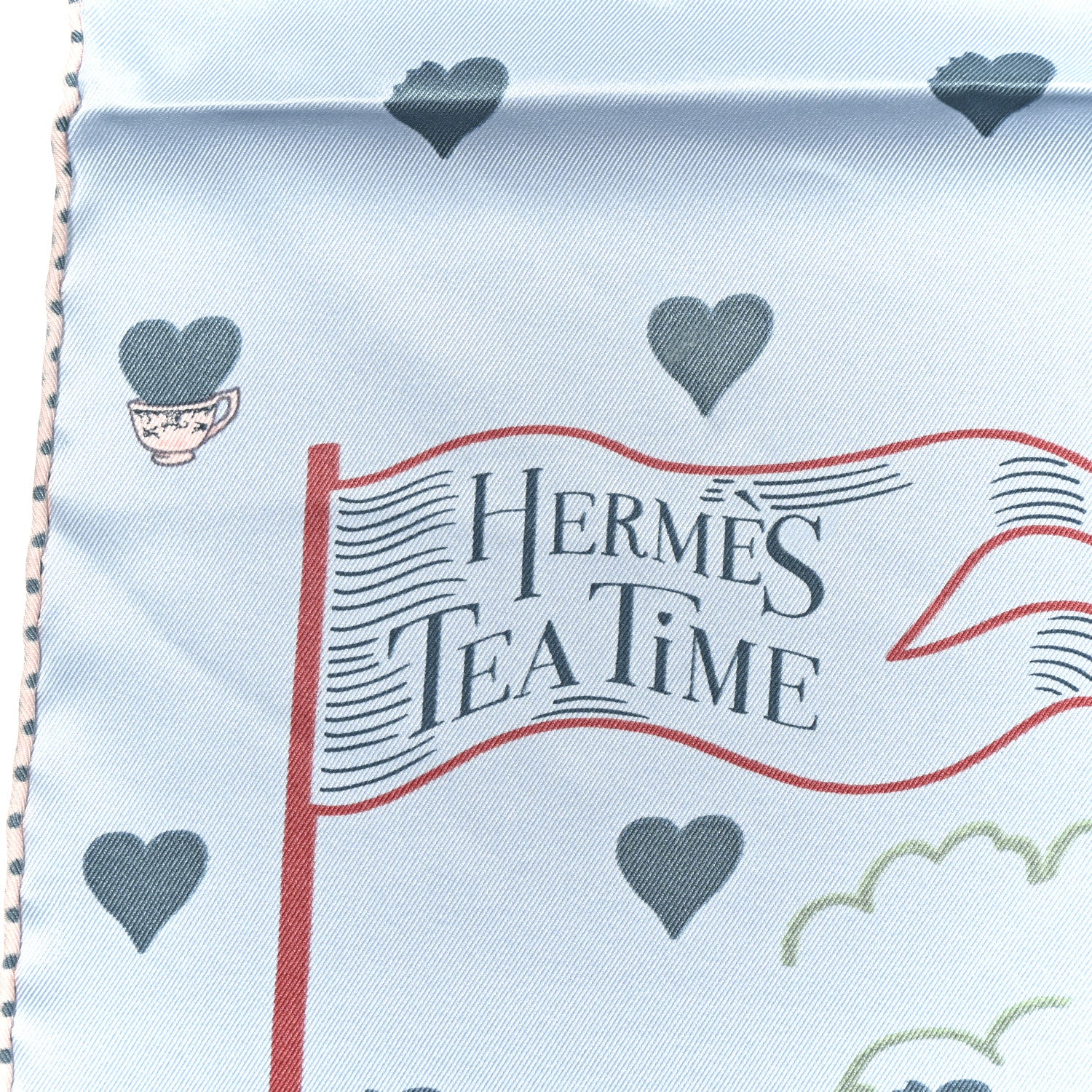 Hermes Silk Tea Time Scarf 70 Bleu Ciel Bleu Azur 5 of 5
