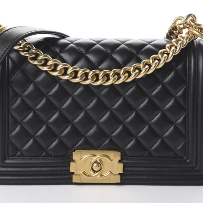 Chanel Lambskin Quilted Medium Boy Flap Black 9 of 9