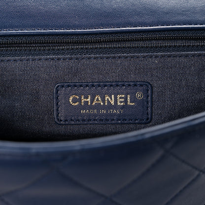 Chanel Lambskin Quilted Resin Bi-Color Chain Flap Bag Navy 6 of 14