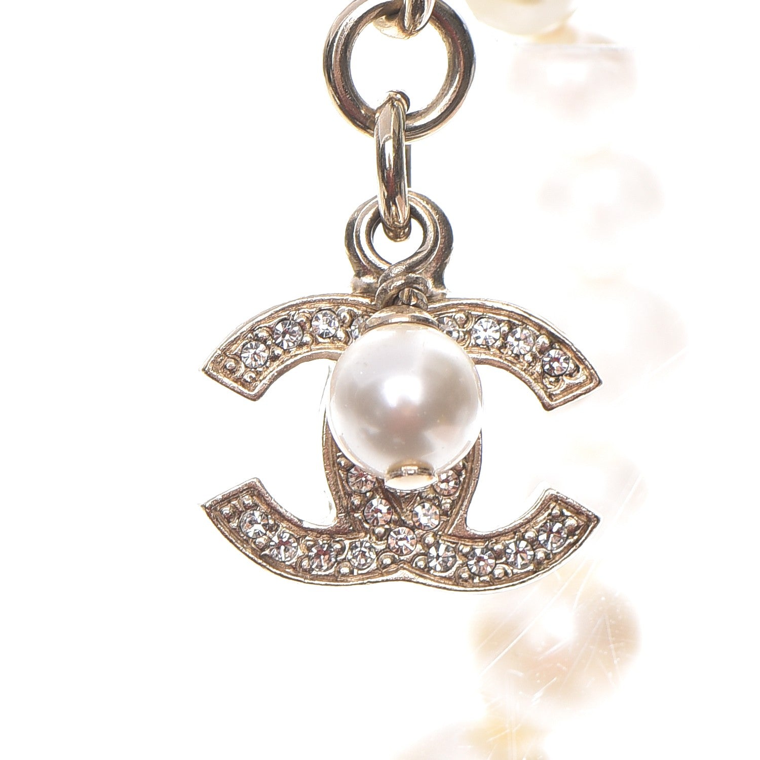 Chanel Pearl Crystal CC Bracelet Gold 2 of 6