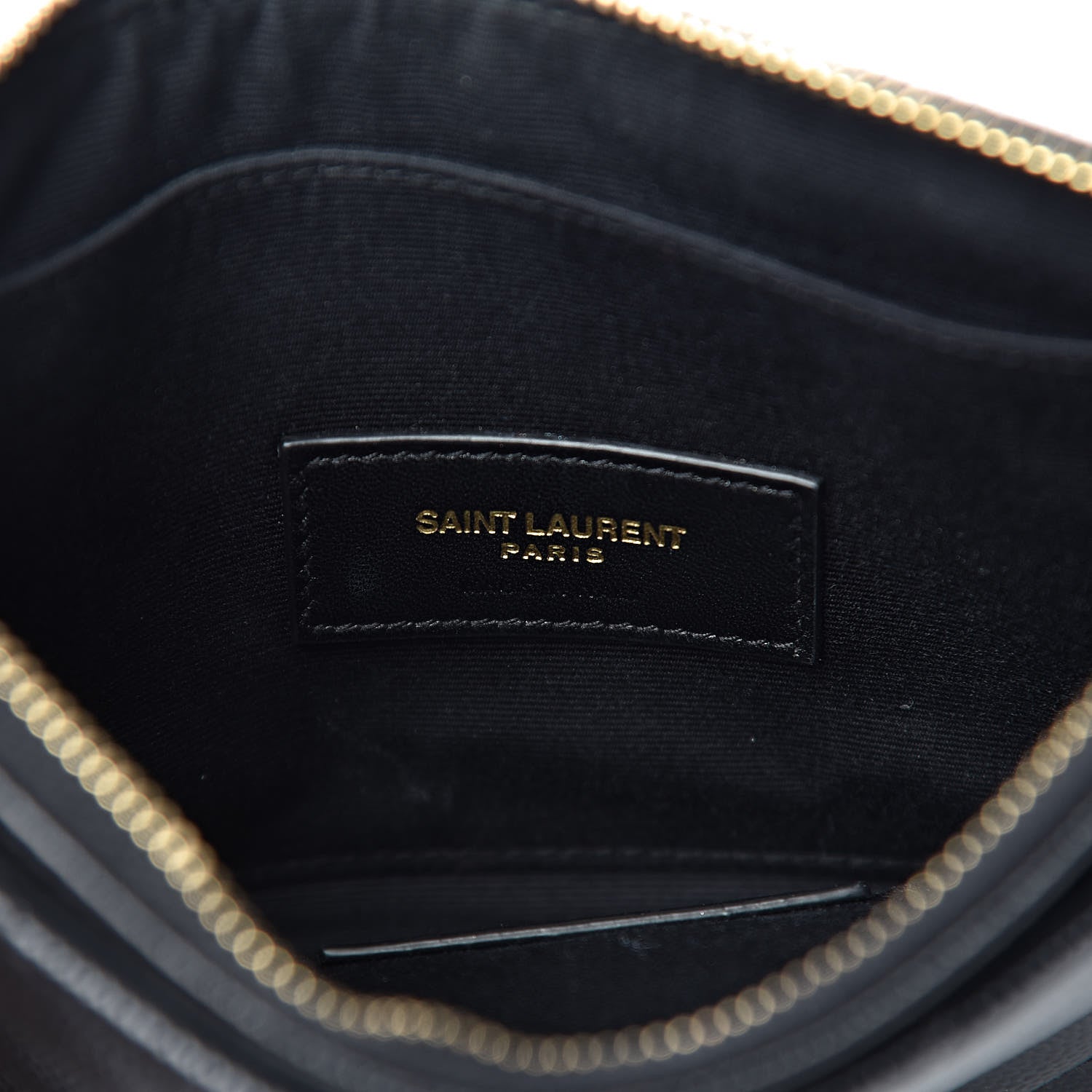 Saint Laurent Grain De Poudre Chevron Monogram Bill Pouch Black 6 of 8