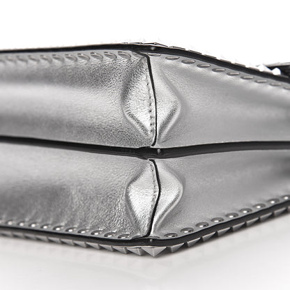 Valentino Garavani Metallic Calfskin Small Rockstud No Limit Shoulder Bag Silver 12 of 13