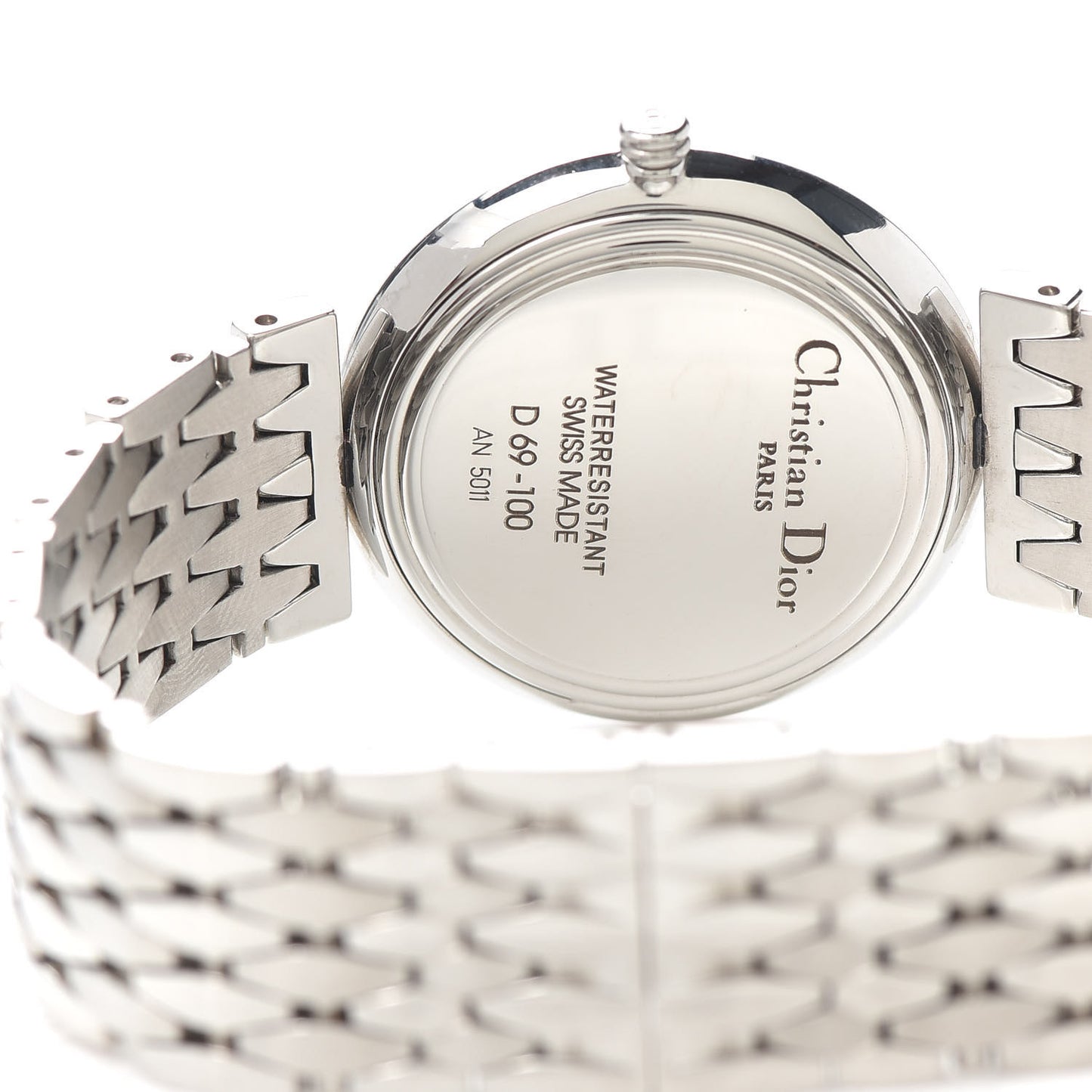 Stainless Steel Diamond 30mm Round Quartz Watch