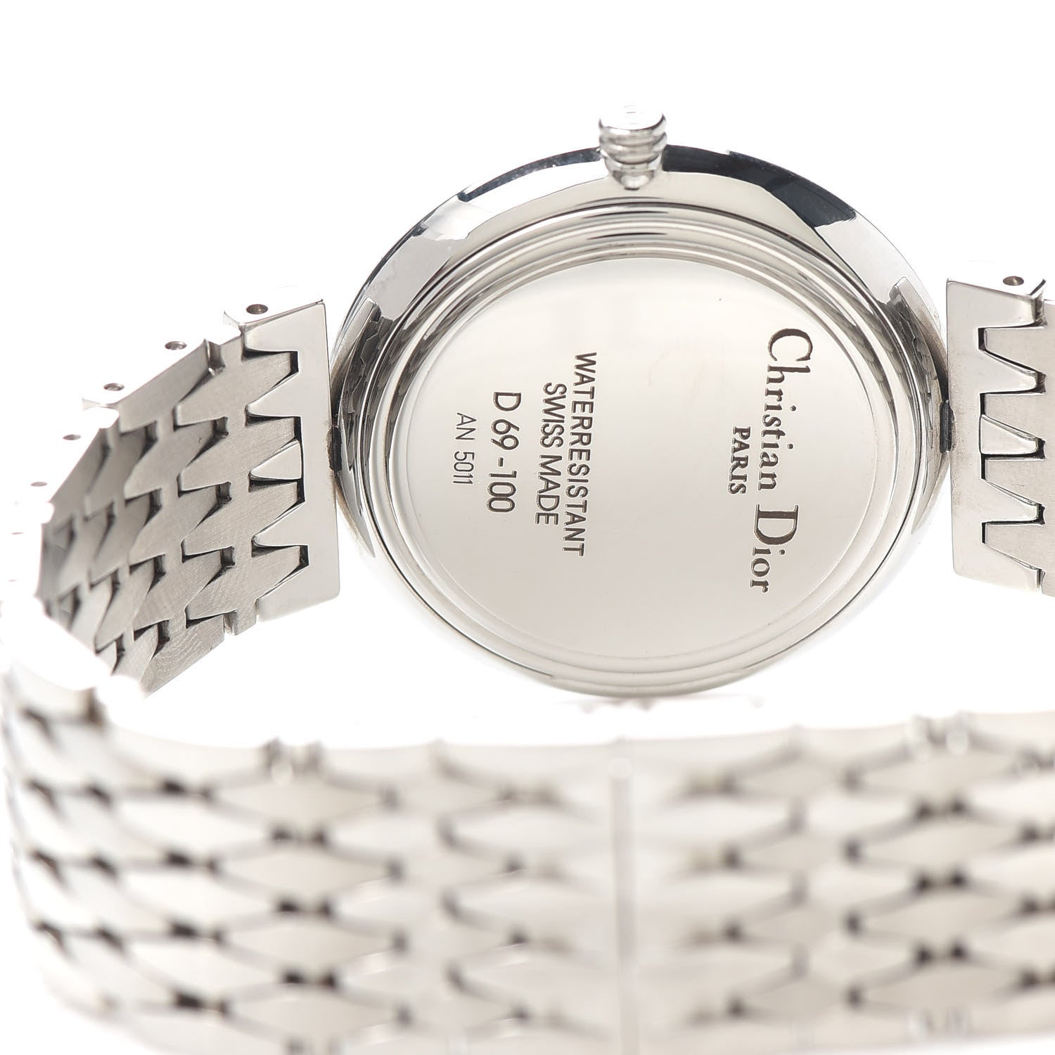 Christian Dior Stainless Steel Diamond 30mm Round Quartz Watch 4 of 5