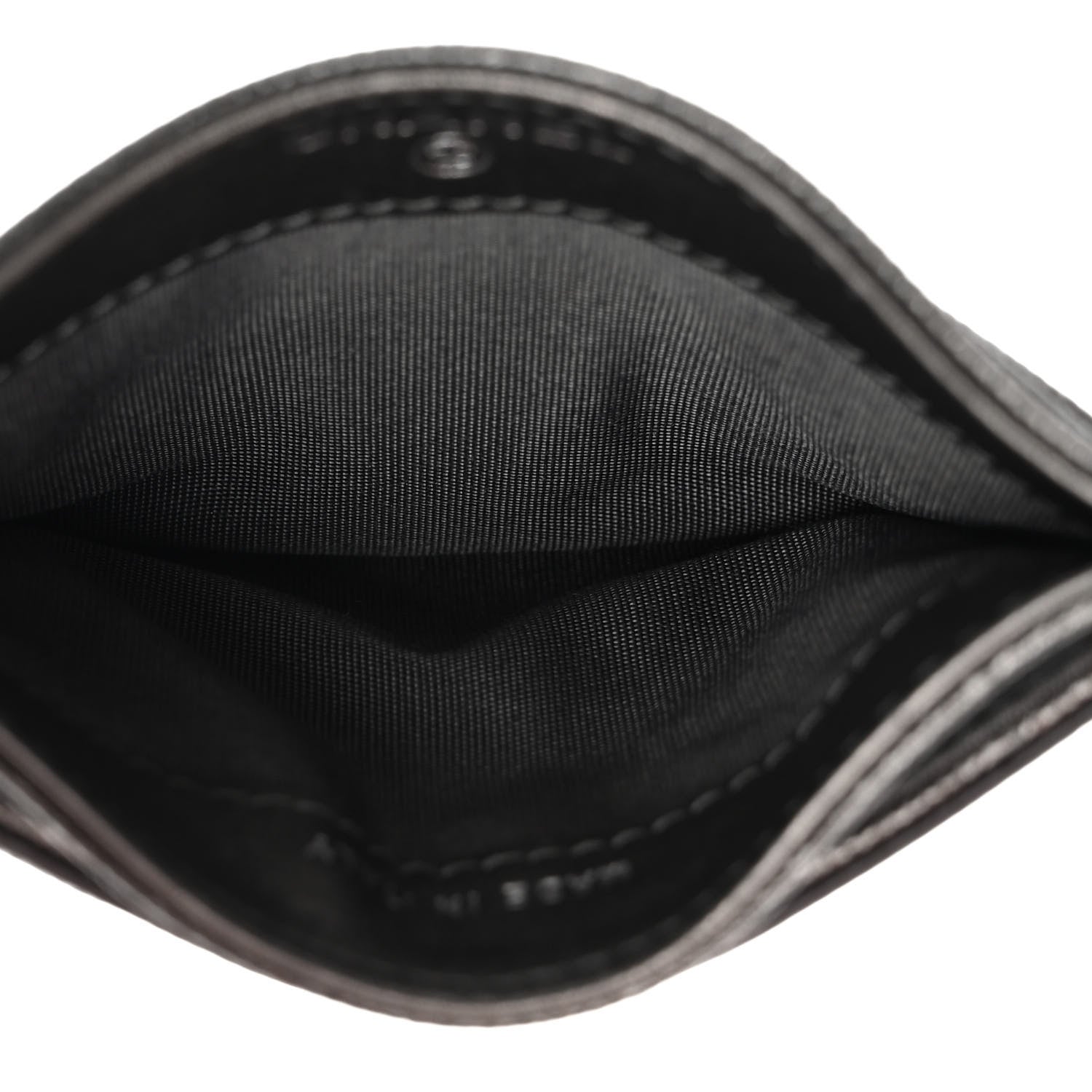 Chanel Metallic Caviar Quilted Filigree Card Holder Dark Silver 5 of 9