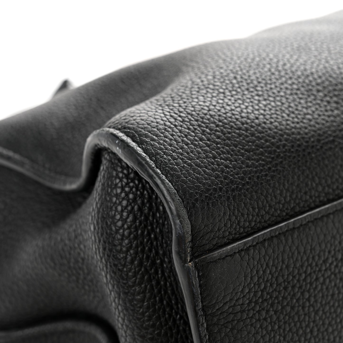 Grained Calfskin Large Thin Sac De Jour Black