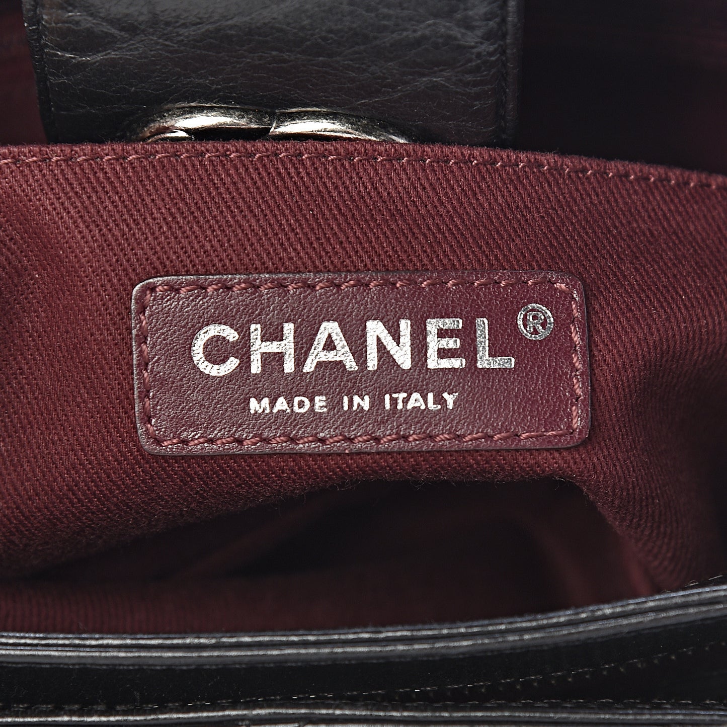 Aged Calfskin Quilted Zip Clutch Black