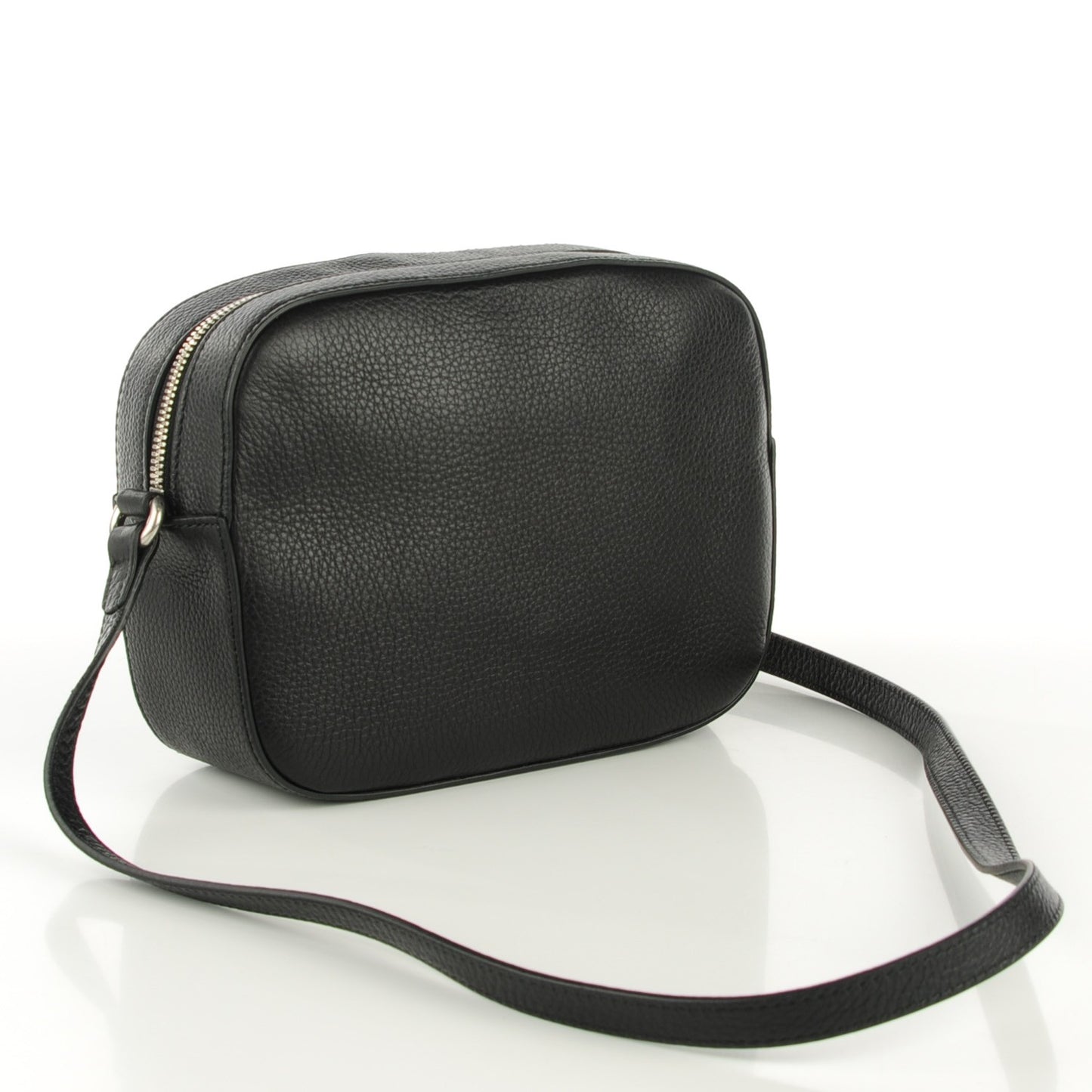 Pebbled Calfskin Studded Small Soho Disco Bag Black