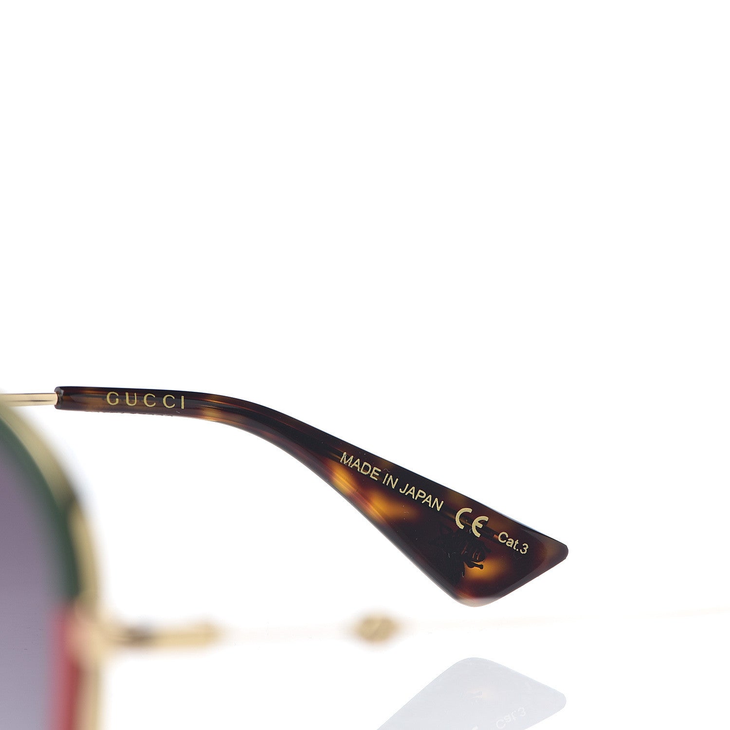 Gucci Web Aviator Sunglasses GG0062S Green Red 6 of 7