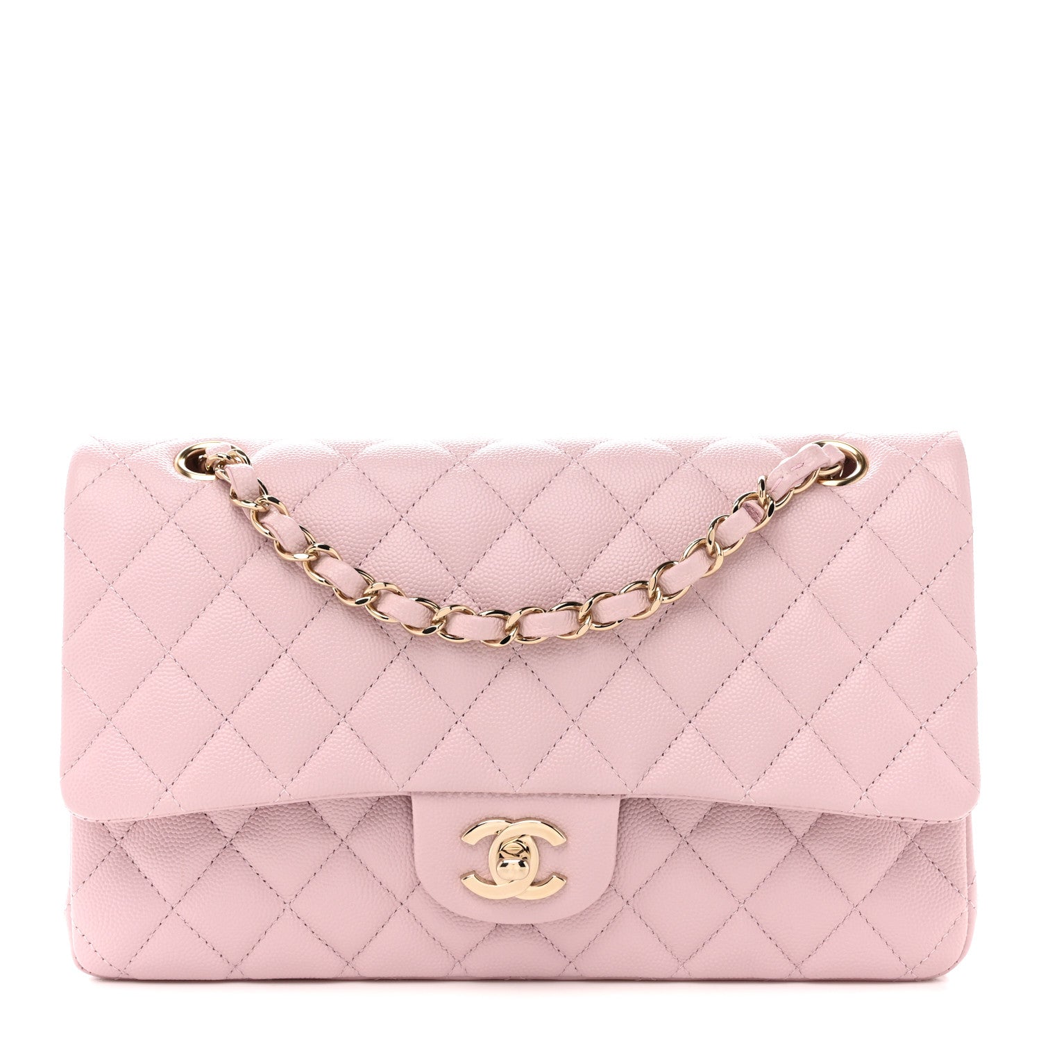Chanel Caviar Quilted Medium Double Flap Light Pink 1 of 13