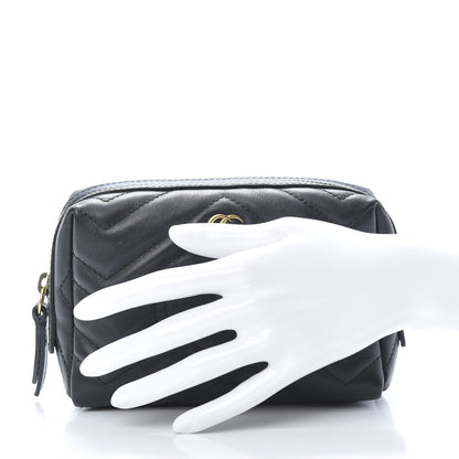 Gucci Calfskin Matelasse GG Marmont Cosmetic Case Black 2 of 10