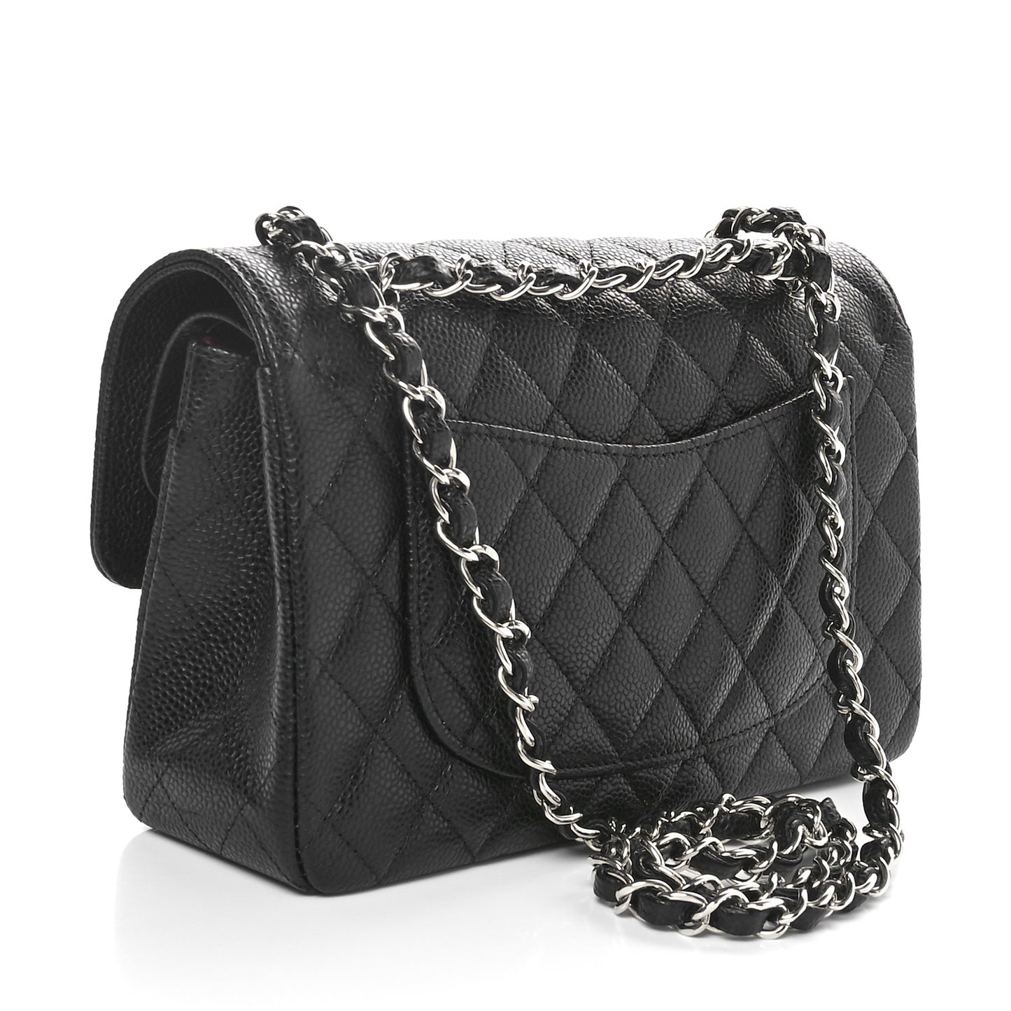 Caviar Quilted Small Double Flap Black