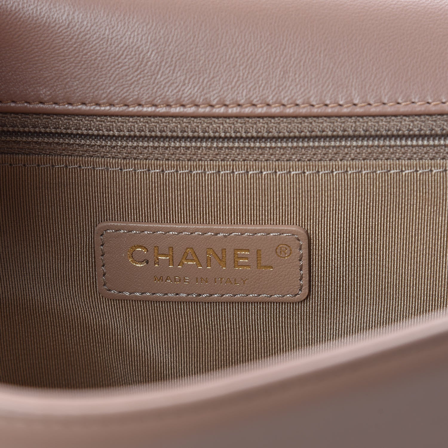 Chanel Lambskin Chevron Quilted New Medium Boy Flap Beige 6 of 10