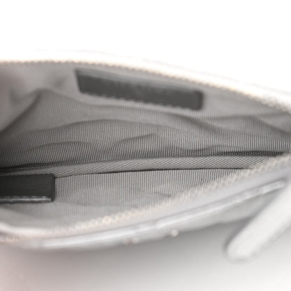 Chanel Metallic Calfskin Quilted Small Cosmo Cosmetic Case Silver 5 of 8