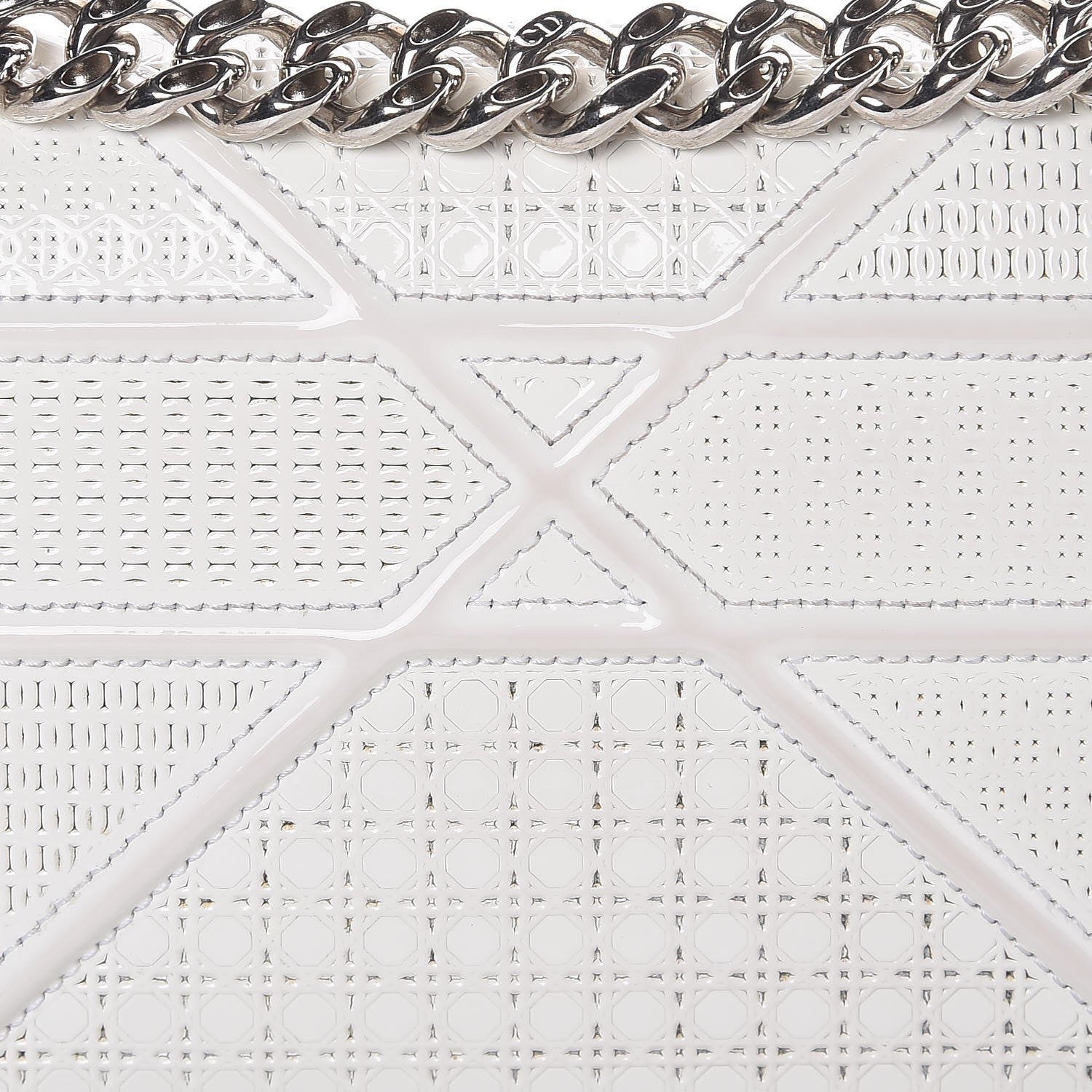 Christian Dior Patent Micro-Cannage Small Diorama Flap Bag White 8 of 12