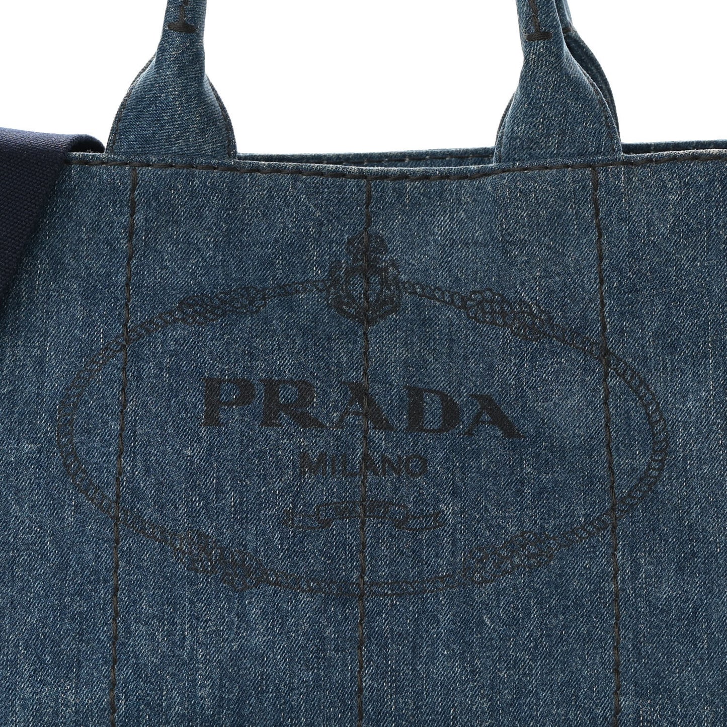 Denim Logo Tote Bleu
