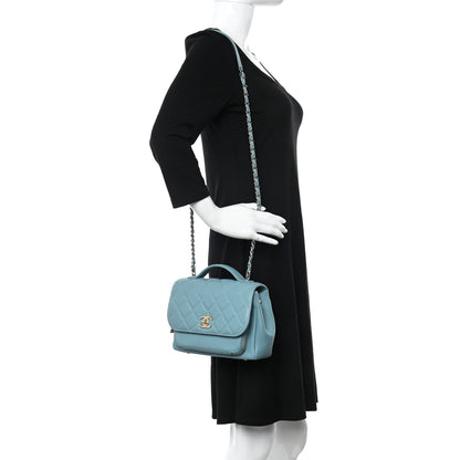 Chanel Caviar Quilted Medium Business Affinity Flap Light Blue 2 of 11