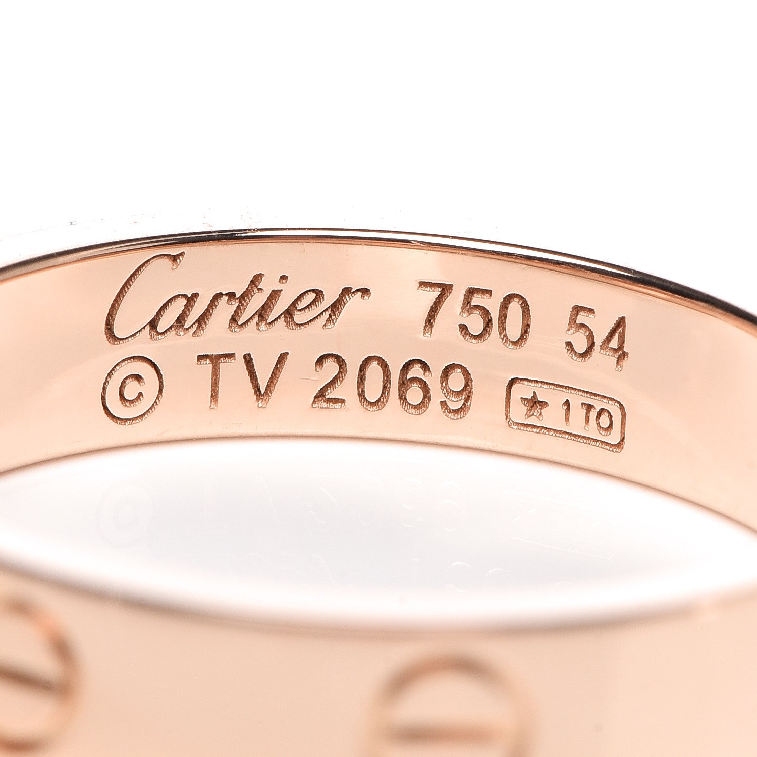 Cartier 18K Pink Gold Diamond 4mm LOVE Wedding Band Ring 54 6.75 4 of 4