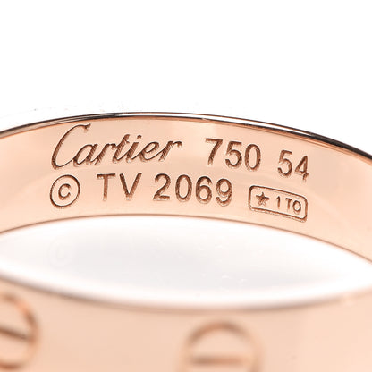 Cartier 18K Pink Gold Diamond 4mm LOVE Wedding Band Ring 54 6.75 4 of 4
