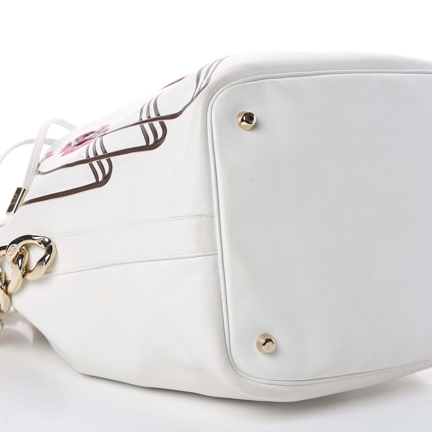 Christian Dior Calfskin Paradise Bubble Bucket Bag White 5 of 8
