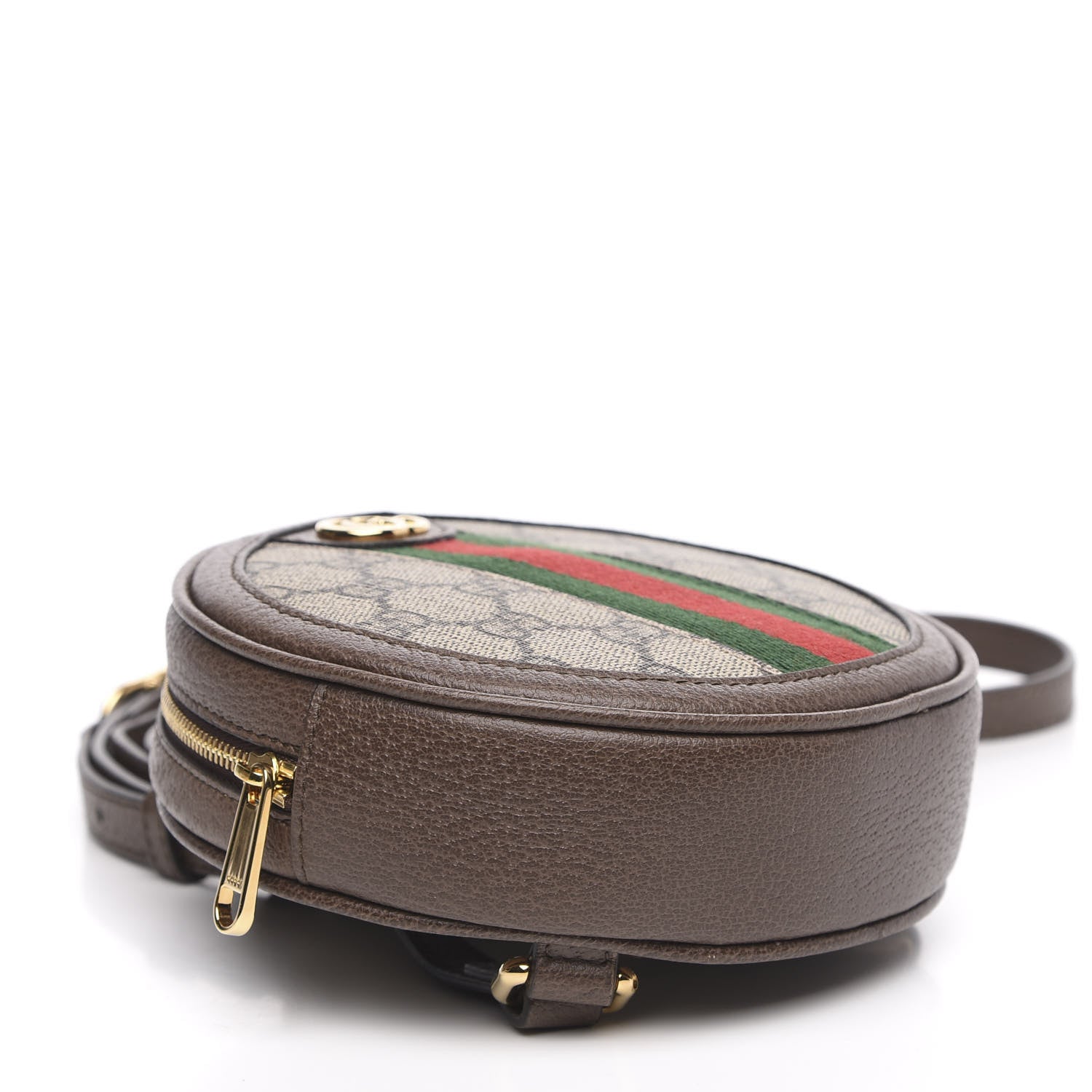 Gucci GG Supreme Monogram Web Mini Ophidia Round Backpack Brown 3 of 9