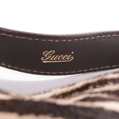 Gucci Pony Hair Zebra Print Large Jackie O Bouvier Hobo Brown 8 of 8