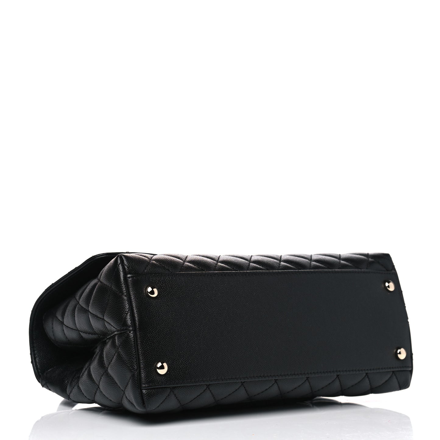 Caviar Quilted Small Coco Handle Flap Black
