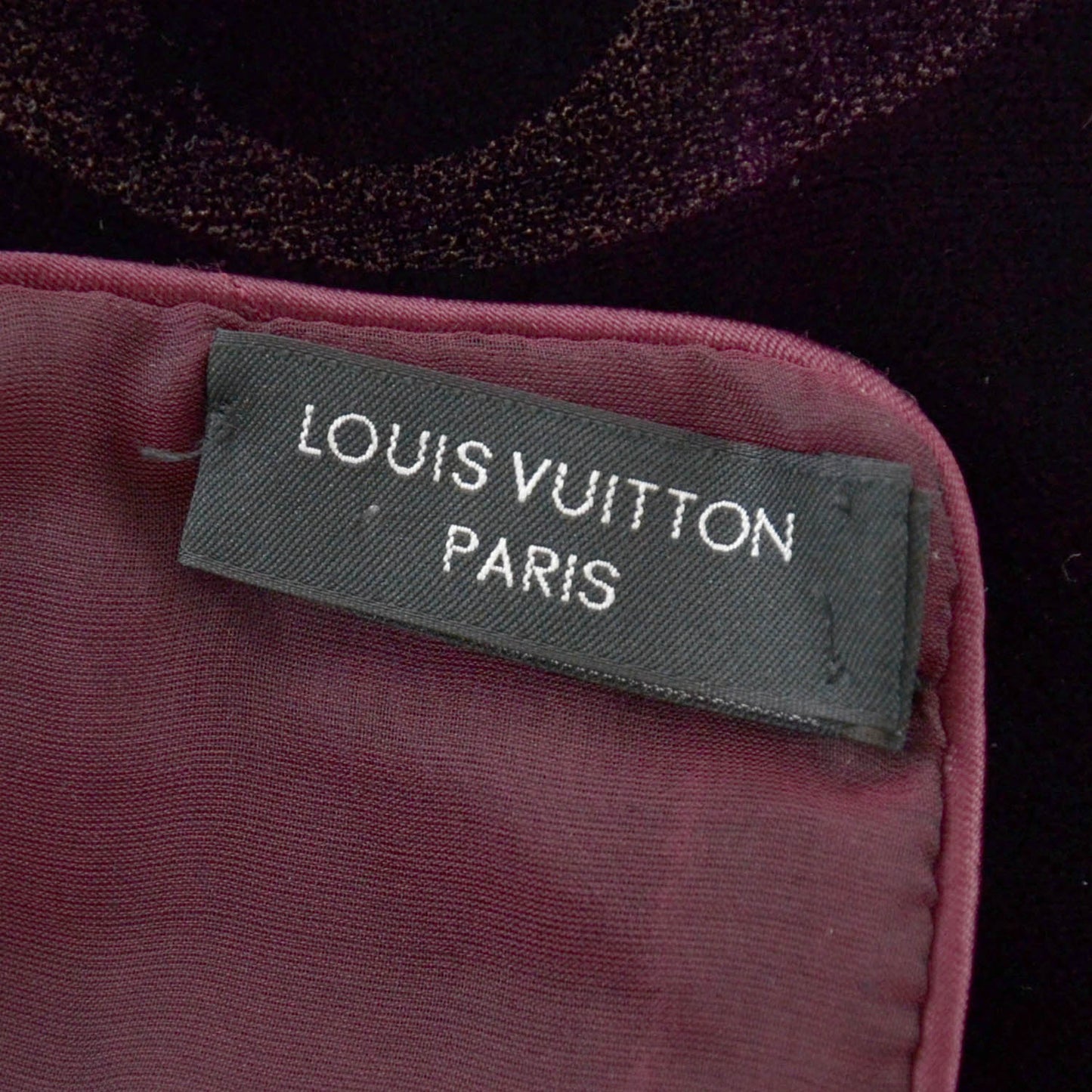 Monogram Velours Silk Mousseline Long Scarf Bordeaux