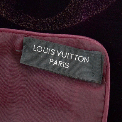 Louis Vuitton Monogram Velours Silk Mousseline Long Scarf Bordeaux 4 of 5