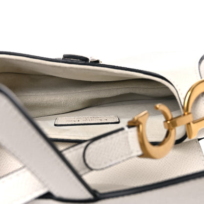 Christian Dior Grained Calfskin Mini Saddle Bag White 5 of 10
