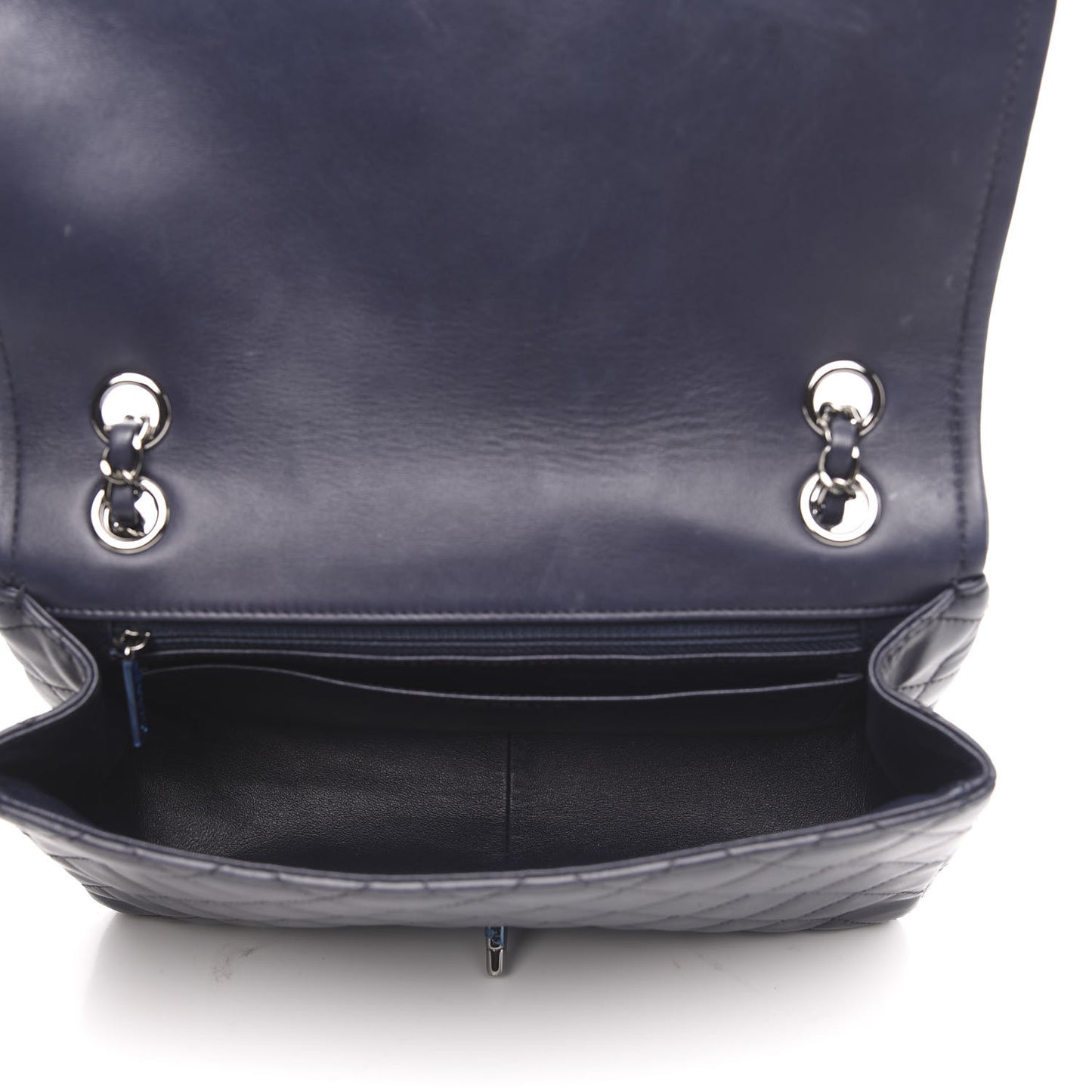 Lambskin Quilted Elementary Chic Flap Navy