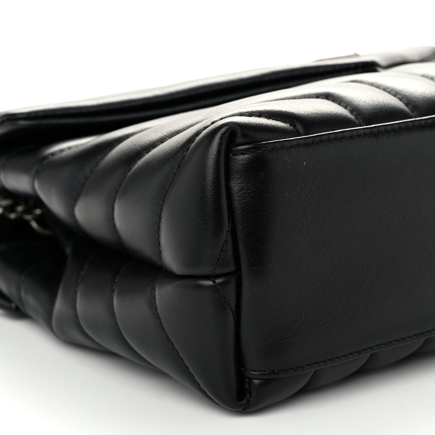 Saint Laurent Calfskin Y Quilted Monogram Small Loulou Chain Satchel Black 9 of 10