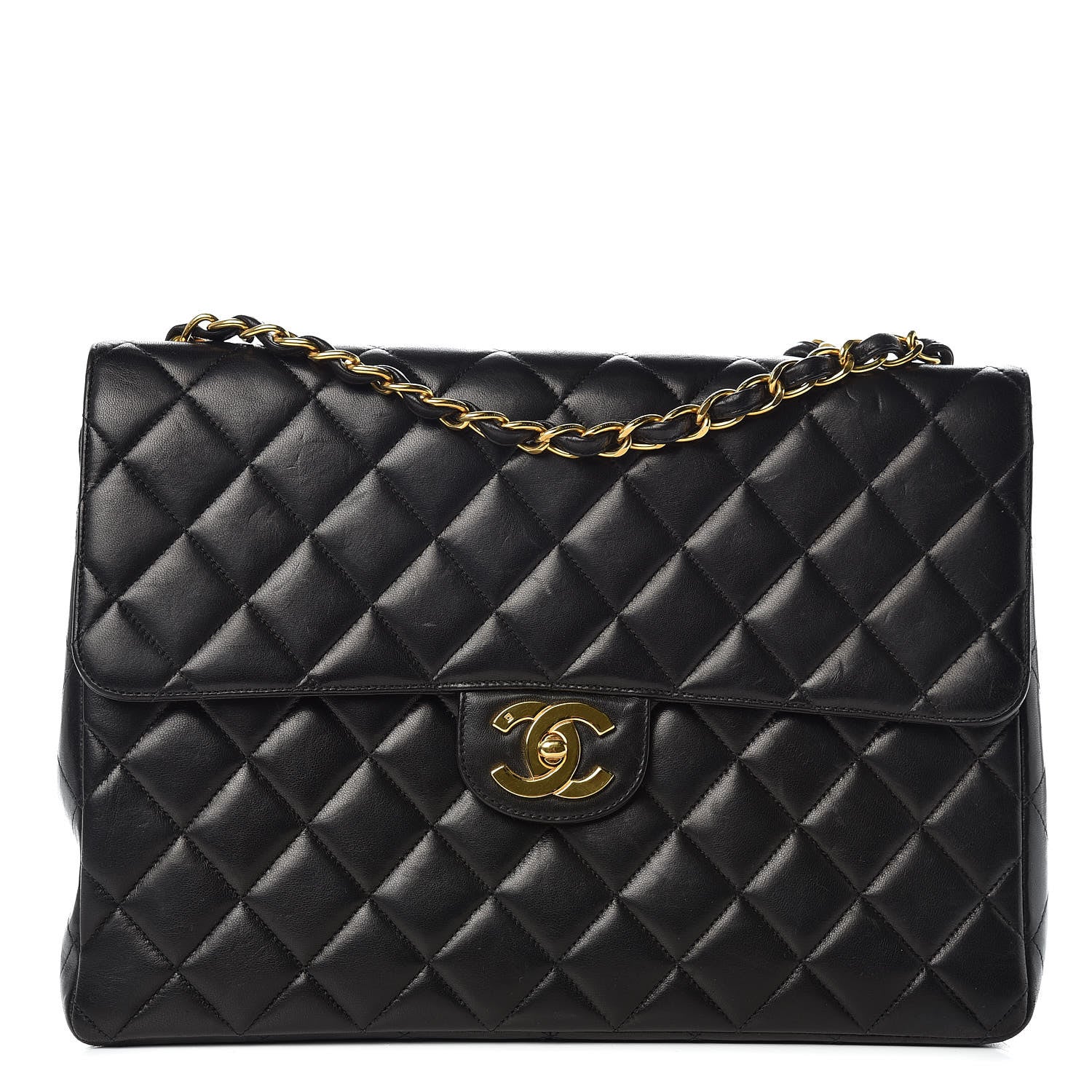 Chanel Lambskin Quilted Jumbo Single Flap Black 1 of 22
