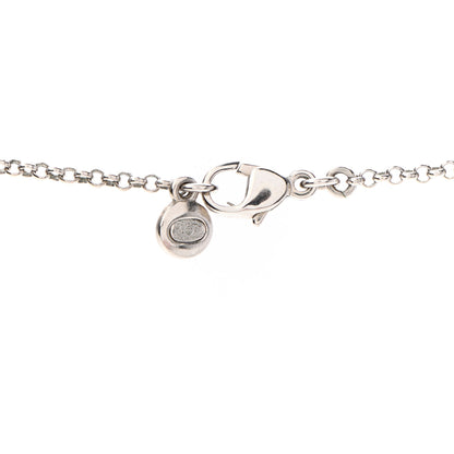 Chanel Crystal Bead Pearl CC Pendant Long Necklace Silver Blue 4 of 6