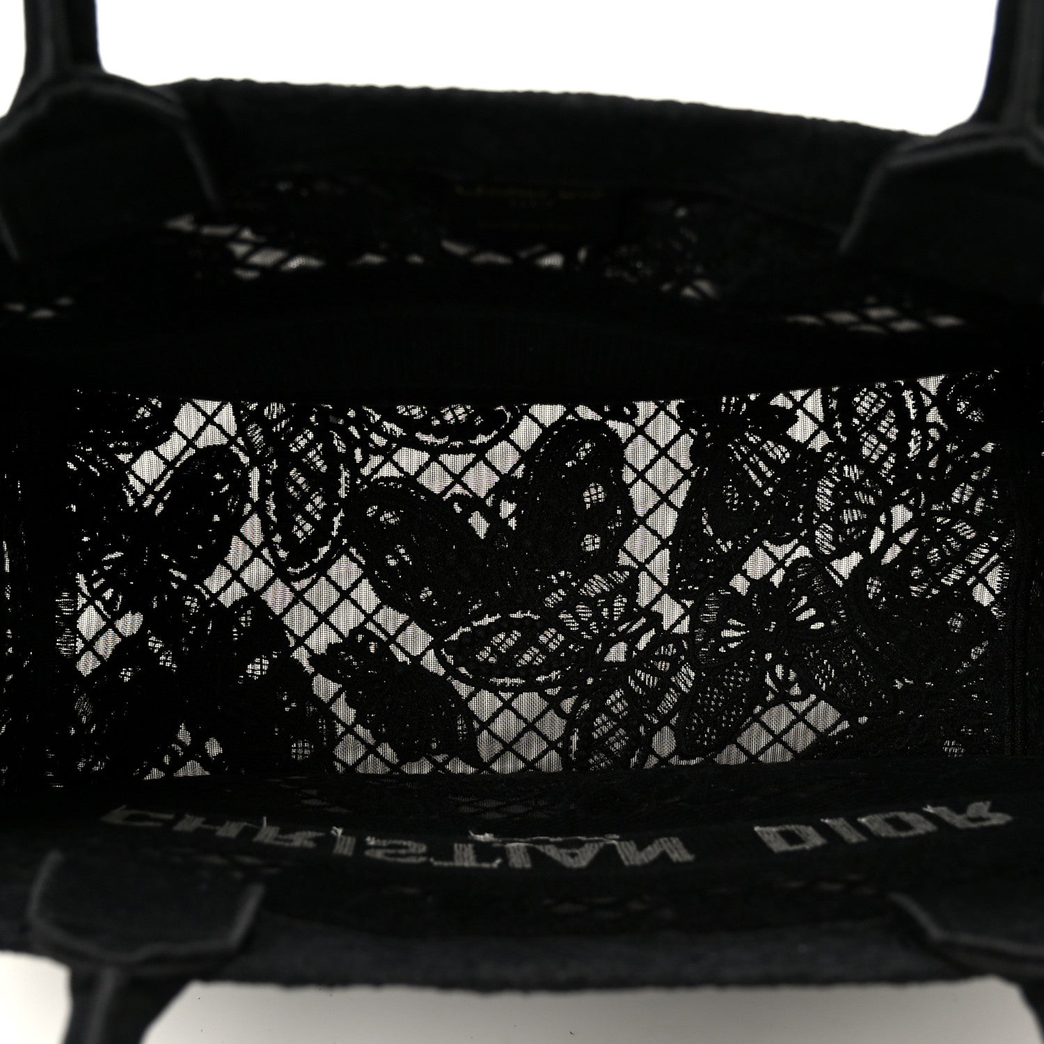 Christian Dior Embroidered 3D Macrame D-Lace Butterfly Medium Book Tote Black Multicolor 5 of 10