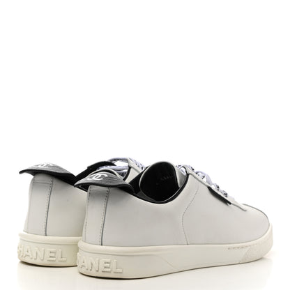 Chanel Calfskin CC Womens Sneakers 38.5 White 4 of 11
