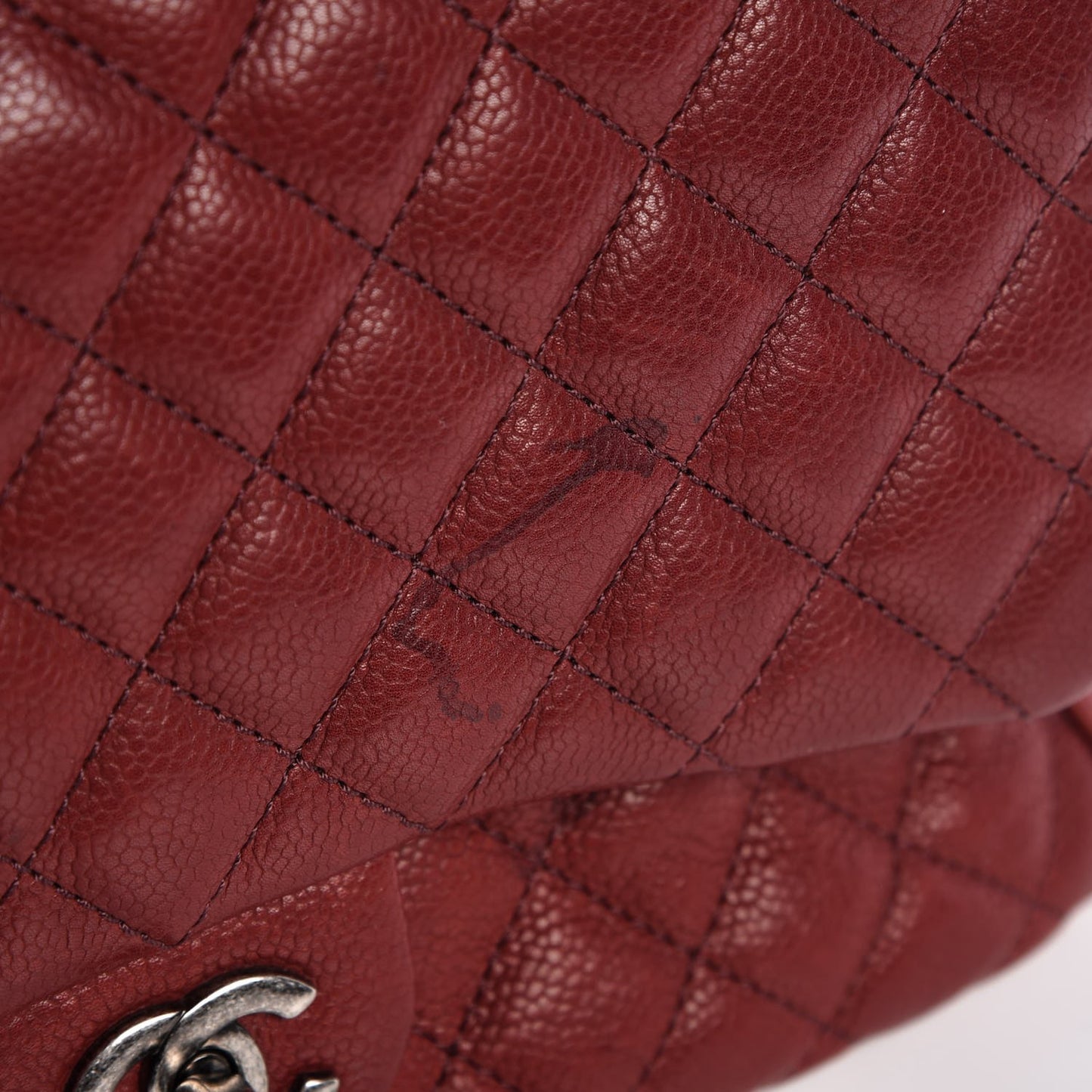 Caviar Quilted Medium Rock In Rome Single Flap Dark Red
