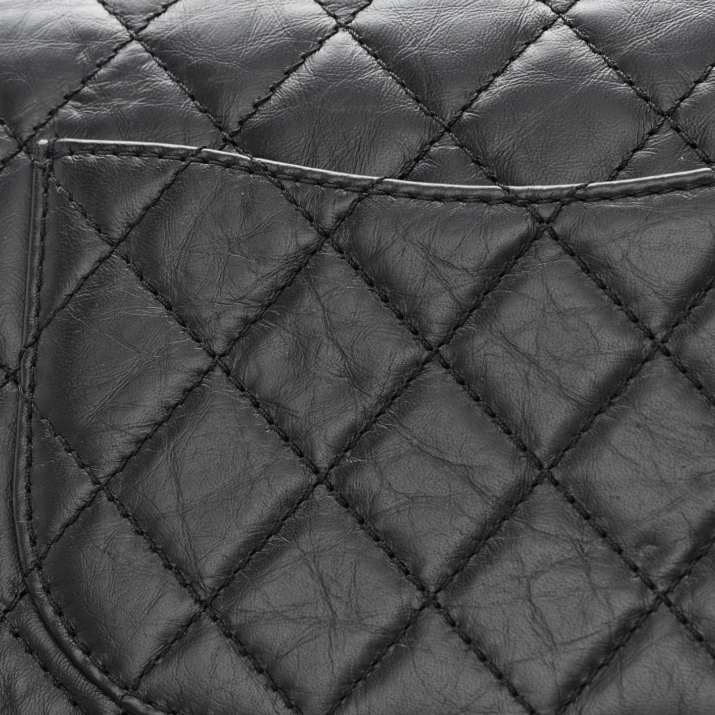Aged Calfskin Quilted 2.55 Reissue 226 Flap Black