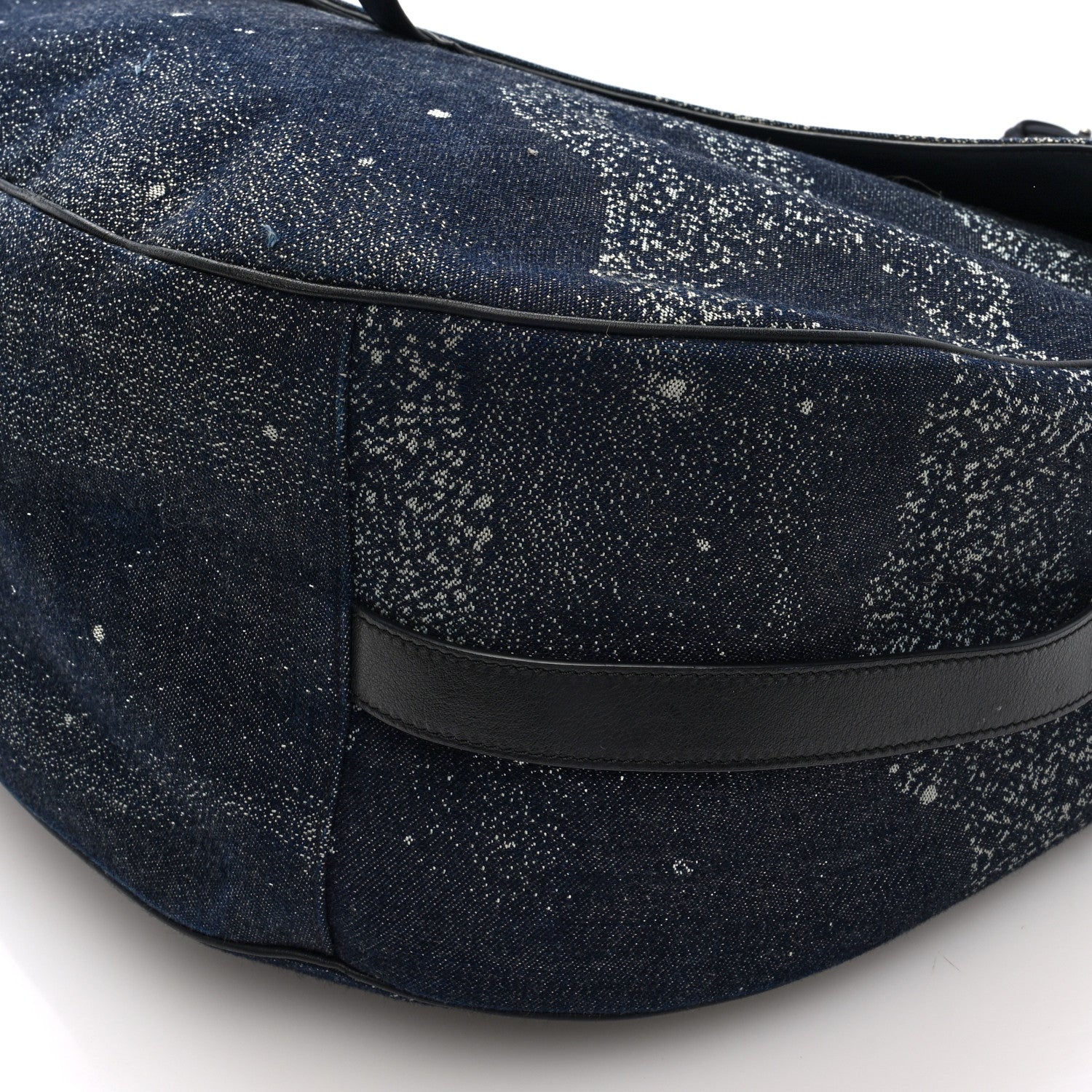 Christian Dior X PETER DOIG Denim Printed Saddle Soft Bag Black Multicolor 9 of 9
