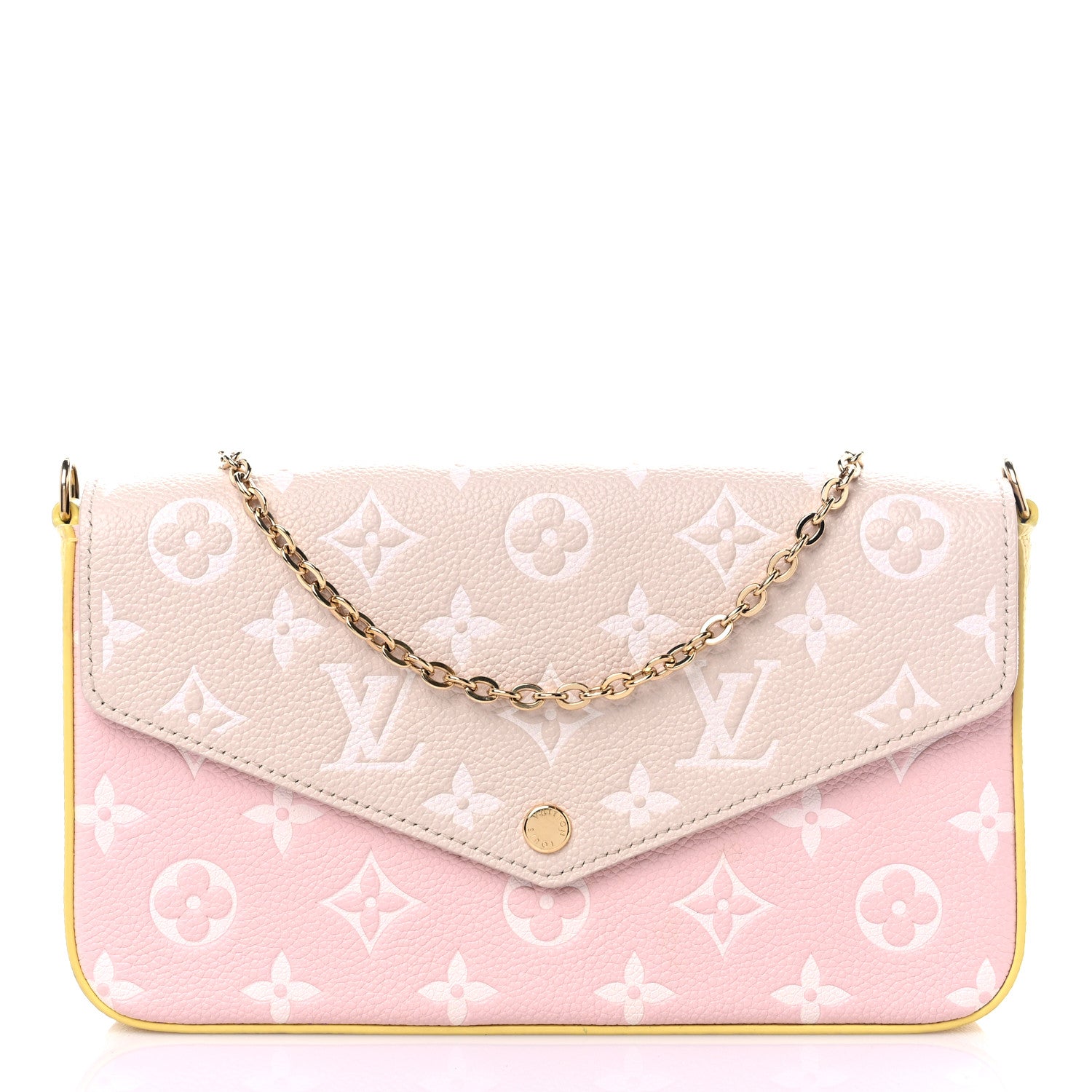 Louis Vuitton Empreinte Spring in the City Felicie Pochette Chain Wallet Pink Beige Yellow 3 of 7