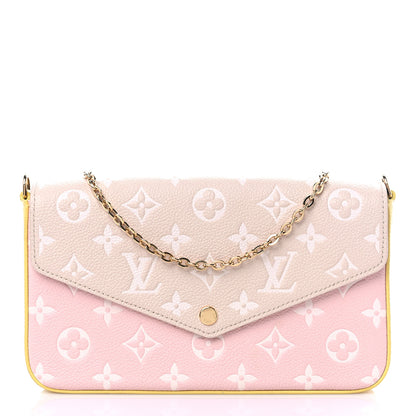 Louis Vuitton Empreinte Spring in the City Felicie Pochette Chain Wallet Pink Beige Yellow 3 of 7