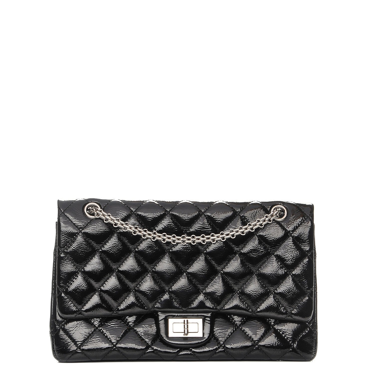 Chanel Distressed Patent 2.55 Reissue 227 Flap Black 1 of 7