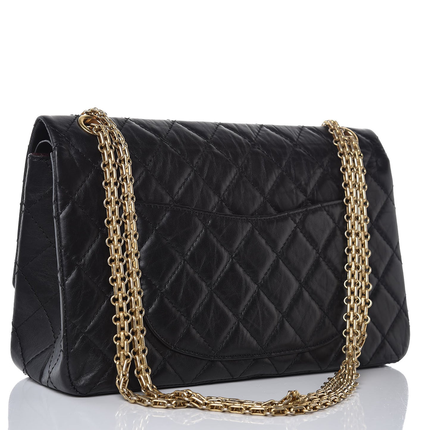 Aged Calfskin Quilted 2.55 Reissue 226 Flap Black