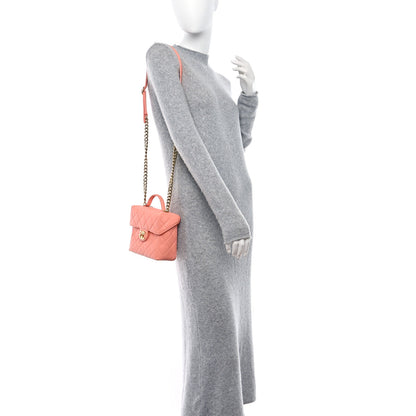 Chanel Caviar Quilted Handy Box Vanity Case Orange 2 of 10