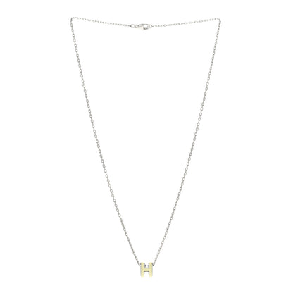 Hermes Palladium Mini Pop H Pendant Necklace Jaune Soufre Pale 3 of 8
